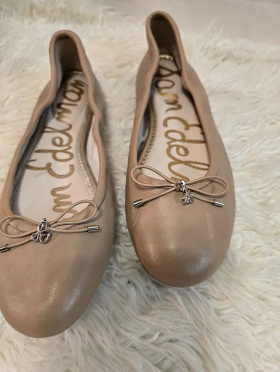 Sam Edelman Nude Ballet Flats with Bow - Picture 3 of 13